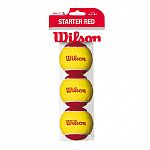 Мяч теннисный WILSON Starter Red, арт.WRT137001,уп.3 шт, фетр,нат.резина,желто-красный