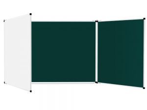 Доска аудиторная 3-элементная ДК32к (300х100 Мел/Маркер, Зеленая/Белая)