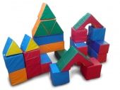Набор мягких модулей из 24 элементов(куб 25х25х25-8шт,треугольная призма 25х25х25см L 25-2шт,треугол