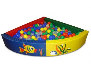 Сухой бассейн разборный угловой (r-130см, h-30см, b-10см), расчитан на 500 шариков