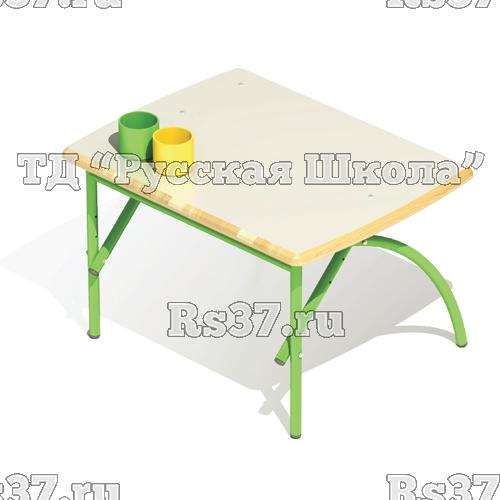 Стол регулируемый «Бамбуча» одноместный, столешница массив, с 1 по 3 м/к зеленый RAL 6018