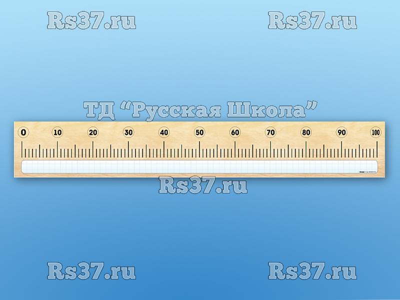 Панно (демонстрационное) магнитно-маркерное "Демонстрационная числовая линейка с делениями от 0 до 100" + комплект тематических магнитов КМ-7