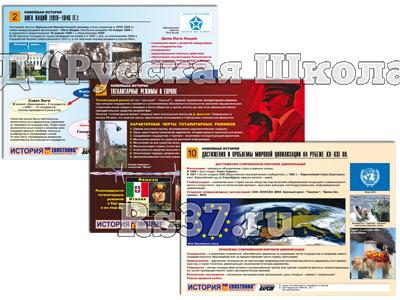 Комплект таблиц по истории раздат. "Новейшая история" (цвет., лам., А4, 10 шт.)