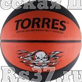 Мяч баск. любит. "TORRES Game Over" арт.B00117, р.7, износостойкая резина, нейлоновый корд, бутило