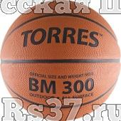 Мяч баск. трен. "TORRES BM300" арт.B00016, р.6, изностойкая резина, нейлоновый корд, бутиловая камера, для зала и улицы, темнооранжево-черный
