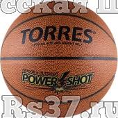 Мяч баск. трен. "TORRES Power Shot" арт.B10087, р.7, синт. кожа (ПУ), нейлоновый корд, бутиловая камера, для зала и улицы, темнооранжево-золотисто-черный