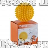 Мяч массажный "TORRES", арт.AL100607, диам. 7 см, ПВХ с выступами выс. 1 см, желтый