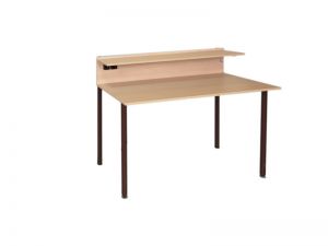 Стол лабораторный пристенный с надстройкой (ст. Бук, мк. Коричневый)