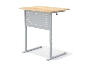 Стол ЭКО ученический 1-местный регулируемый с перфорированным экраном Тип-8 (гр. 3-5, 4-6, ст. Клён, мк. Серый)
